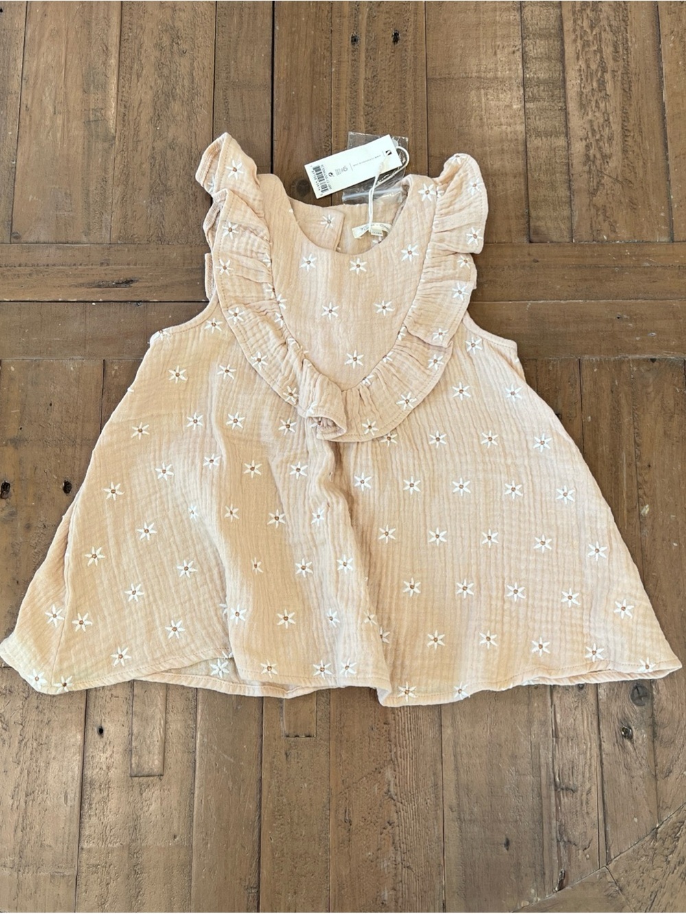Rylee + Cru Flower Embroidered Cotton Gauzy Ruffle Dress 12-18 Months NWT Boho